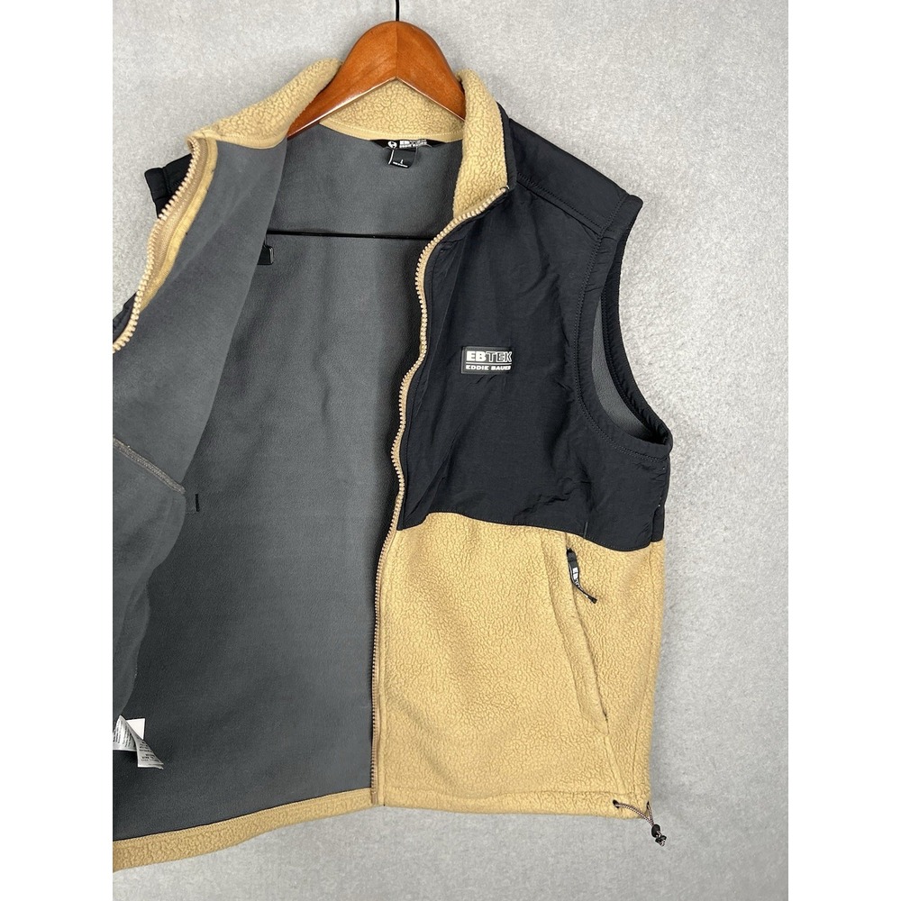 Eddie Bauer EBtek Black‎ & Tan Sherpa Lined Vest Sz Men's L - Picture 5 of 7